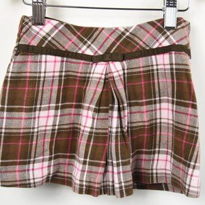 Brown and pink tartan skort